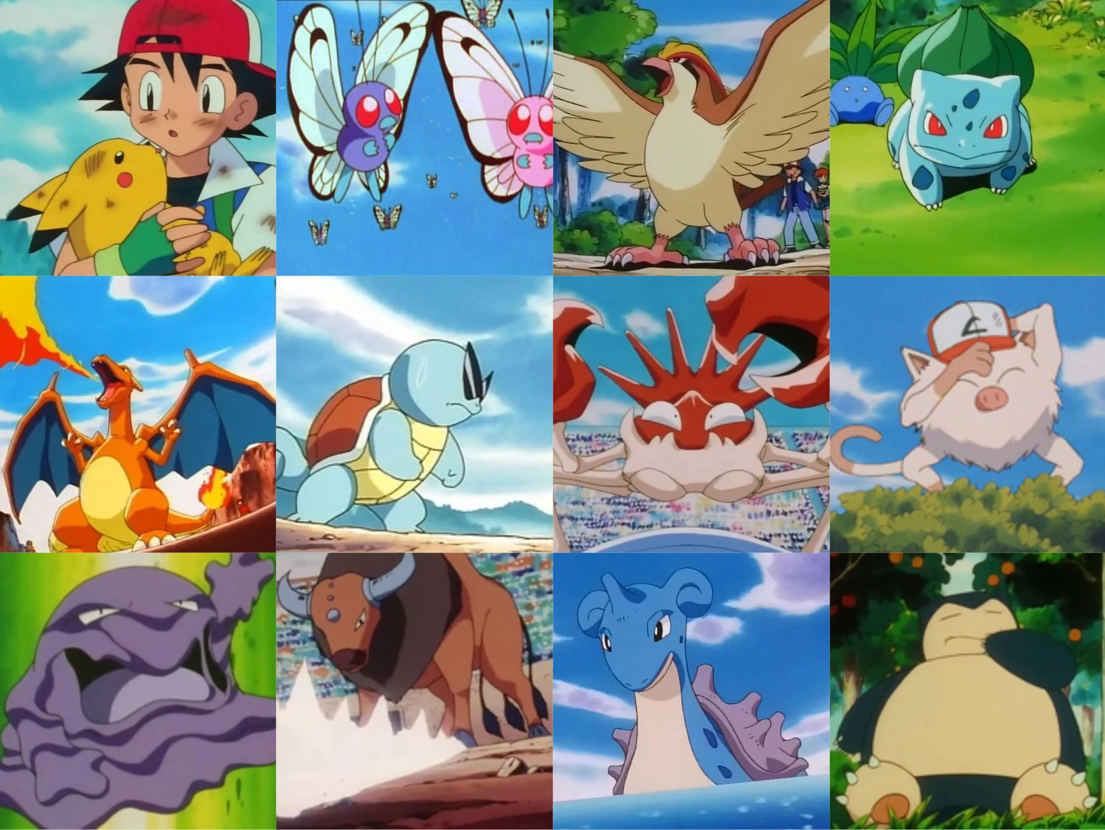 A Equipe de Ash em Kanto